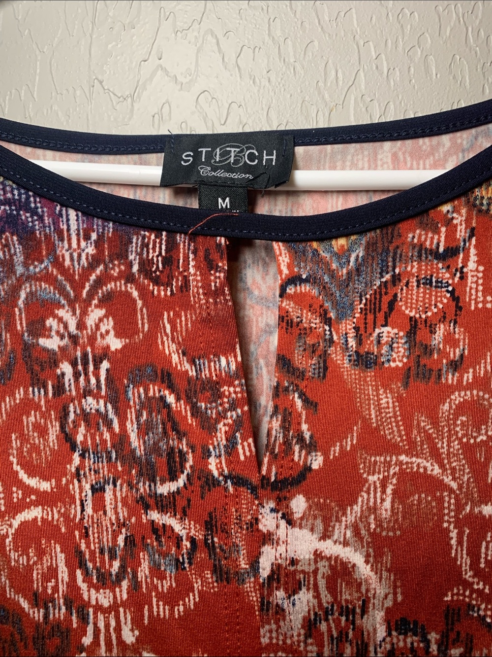 Stitch Collection Red Patterned Tie-Front Top - Picture 5 of 11